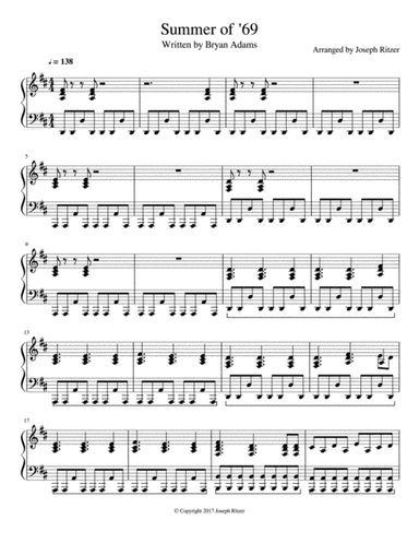 Summer Of '69 (arr. Joseph Ritzer)