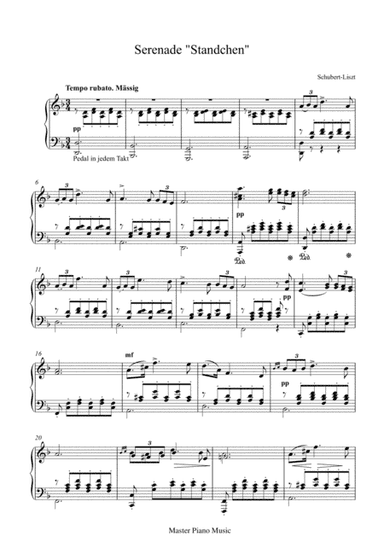 Serenade "Standchen" for piano solo (Schubert) (arr. Liszt)