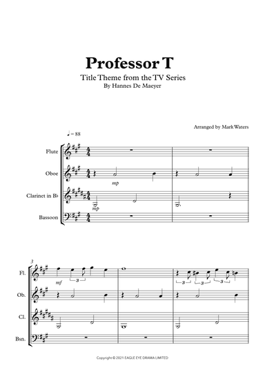 Professor T Uk (titles) - Score Only (arr. Mark Waters)
