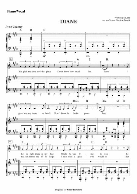 Diane (arr. Daniele Buatti)