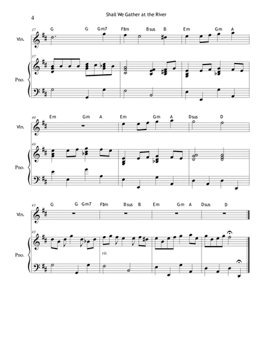Shall We Gather at the River (Violin & Piano) (arr. Carol Troutman Wiggins)
