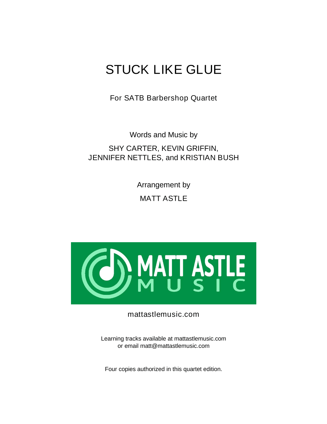 Stuck Like Glue (arr. Matt Astle)