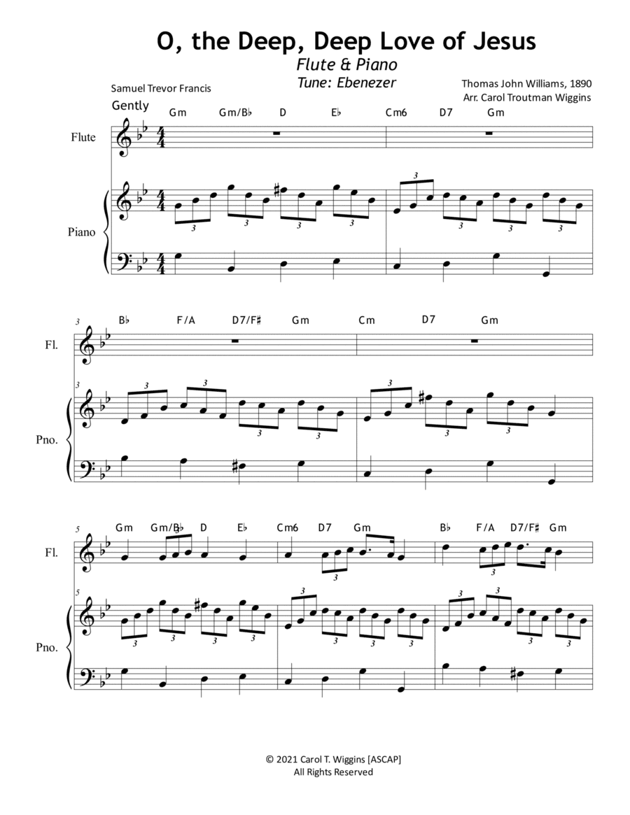 O, the Deep, Deep Love of Jesus (Flute & Piano) (arr. Carol Troutman Wiggins)