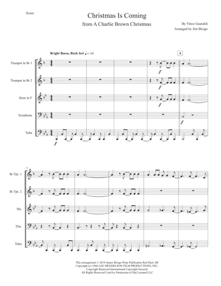 Christmas Is Coming  from A CHARLIE BROWN CHRISTMAS (arr. Jim Bicigo)