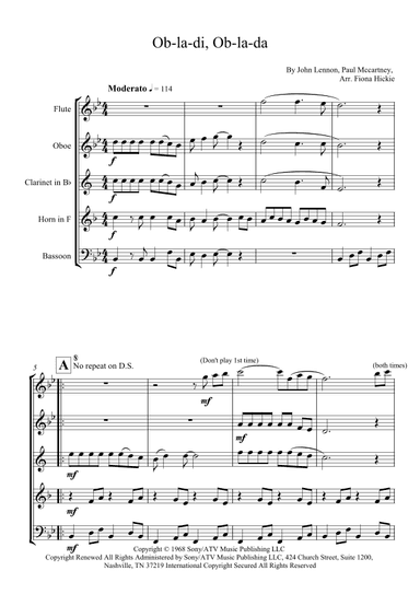 Ob-la-di, Ob-la-da (arr. Fiona Hickie)