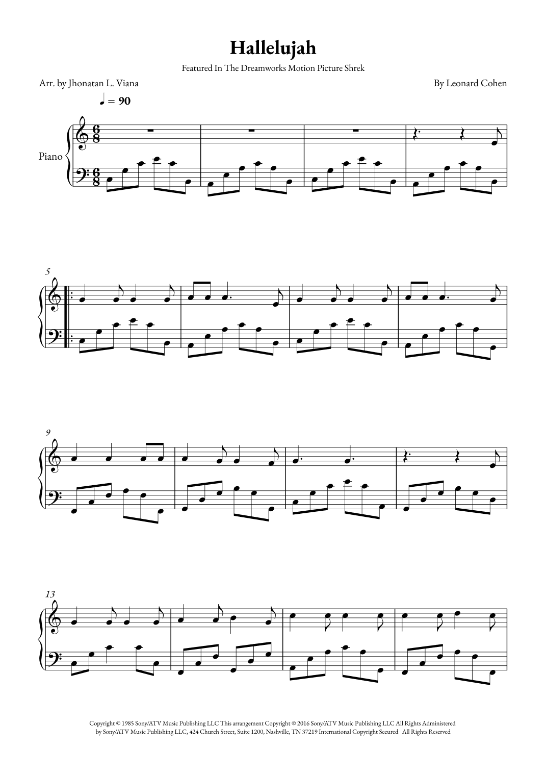 Hallelujah (arr. Jhonatan Lucio Viana)