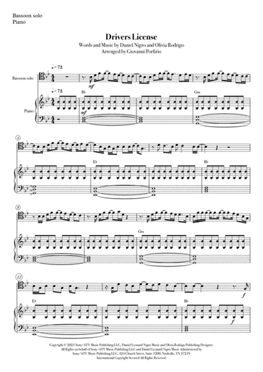 Drivers License (arr. Giovanni Porfirio)