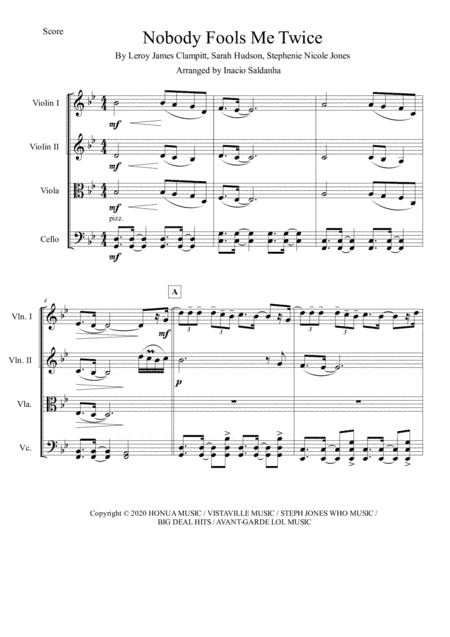 Nobody Fools Me Twice (arr. Inacio Saldanha)