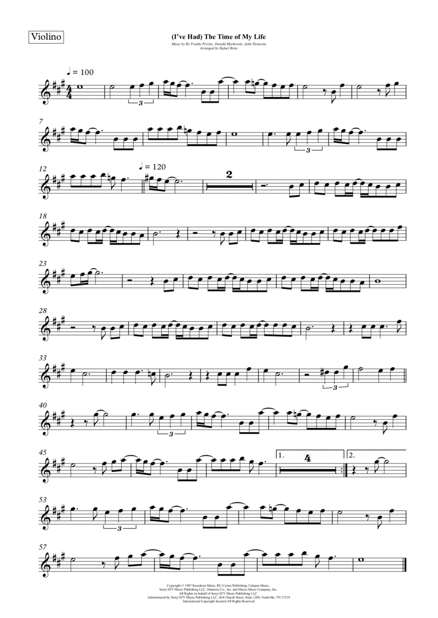 (i've Had) The Time Of My Life (arr. Rafael Brito)