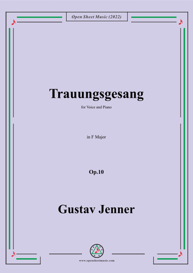 Jenner-Trauungsgesang,in F Major,Op.10 (arr. OSM Press)