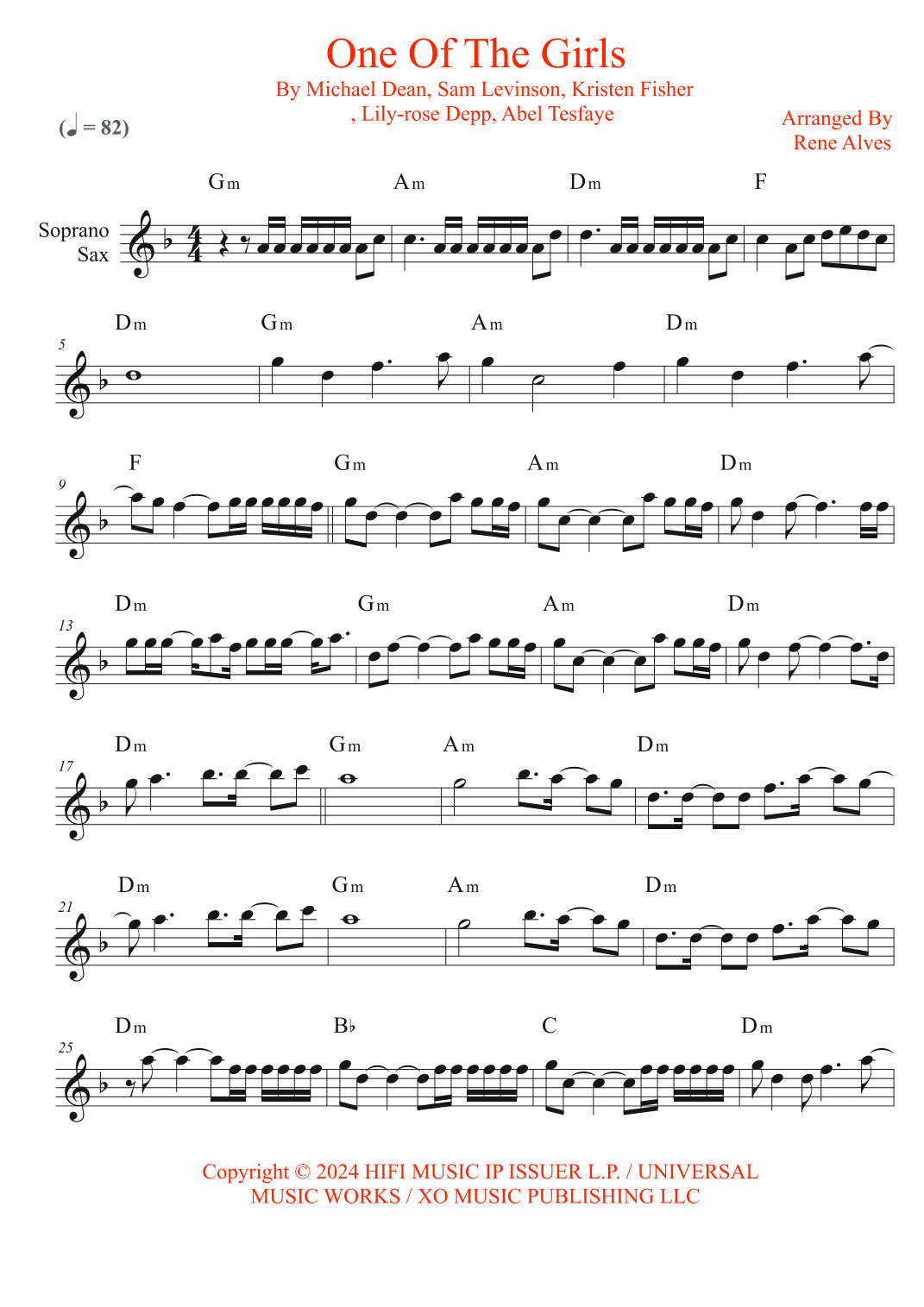 One Of The Girls (arr. Rene Alves)