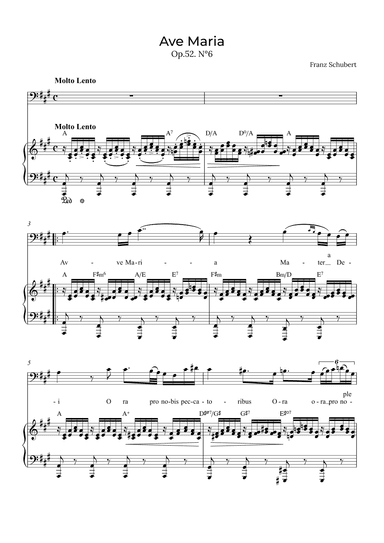 Ave Maria Schubert - Baritone with chords in A (arr. Alex Nunes Rodrigues)