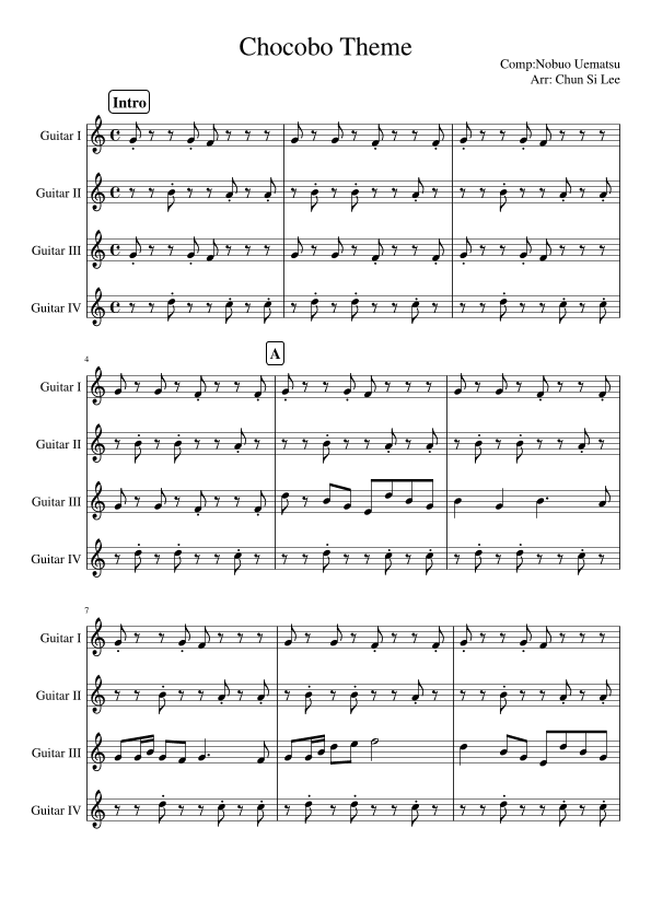 Chocobo's Theme (arr. Chun Si Lee)