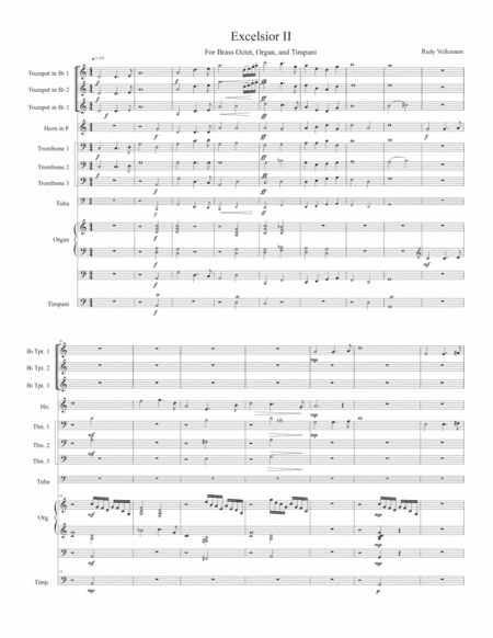 Excelsior II for brass octet, organ, and timpani