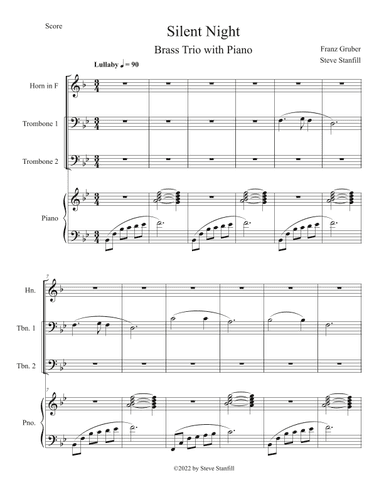 Silent Night Brass Trio for Piano, French Horn, and Two Trombones (arr. Steve Stanfill)