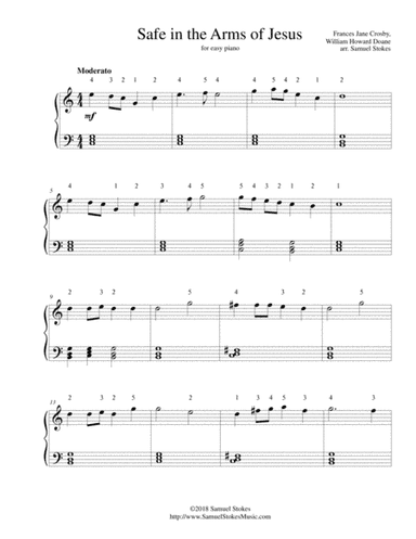 Safe in the Arms of Jesus - for easy piano (arr. Samuel Stokes)