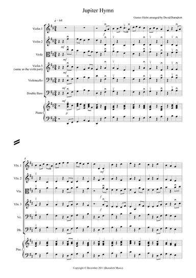 Jupiter Hymn for String Orchestra (arr. David Burndrett)