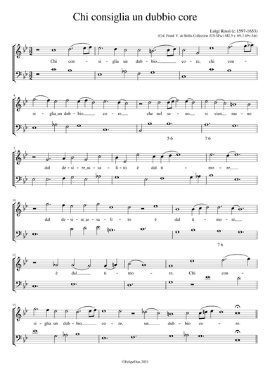 Chi consiglia un dubbio core (arr. Early Music Scores)