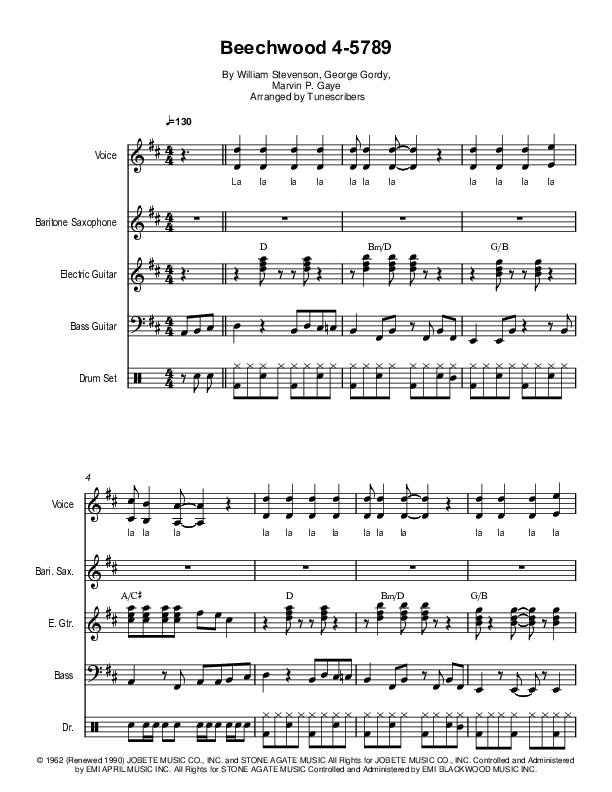 Beechwood 4-5789 (arr. Tunescribers)
