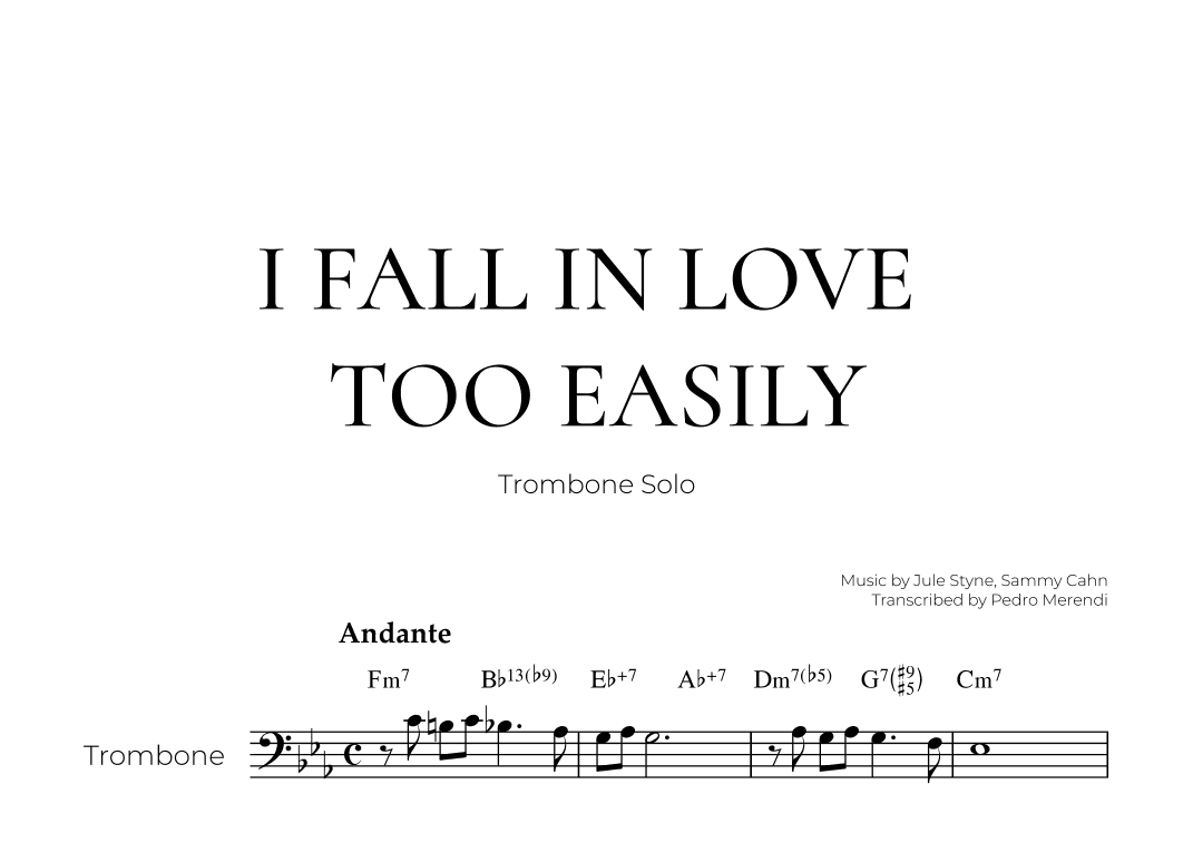 I Fall In Love Too Easily (arr. Pedro Merendi)