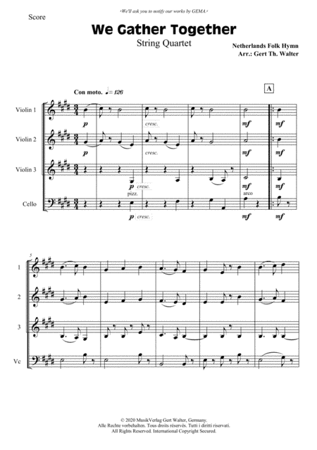 We Gather Together (arr. Gert Th. Walter)
