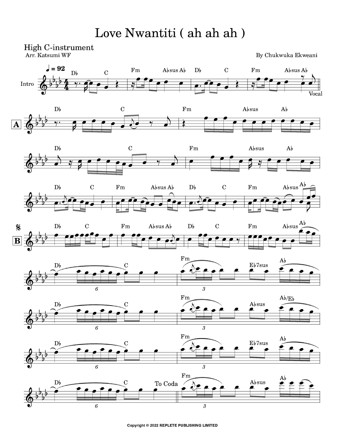 Love Nwantiti (ah Ah Ah) (arr. Katsumi WF)