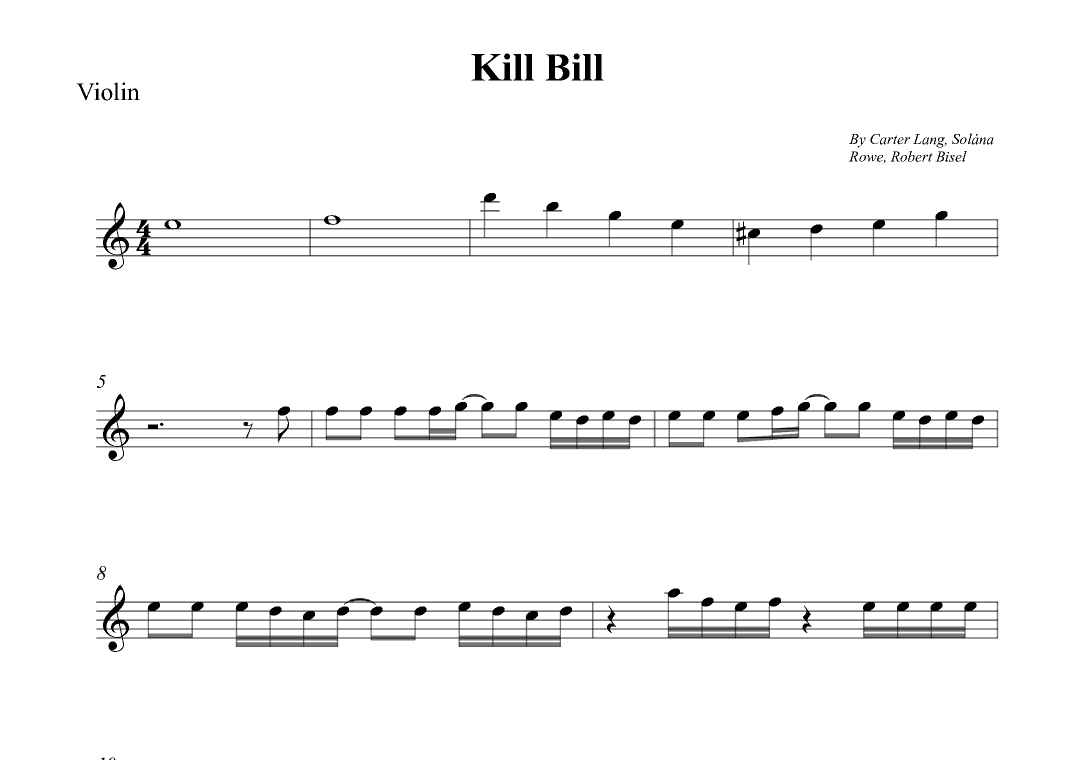 Kill Bill (arr. Wesley S. SIlva)