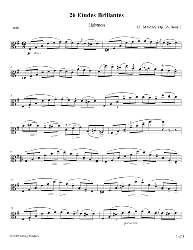 Mazas, Etudes for Viola Op 36, Book 2, No.48 (arr. String Masters)