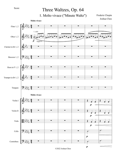 Minute Waltz ("Valse du petit chien") (arr. Joshua Choe)