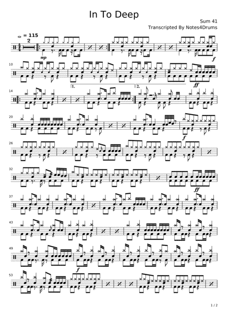 In Too Deep (arr. Notes4Drums)