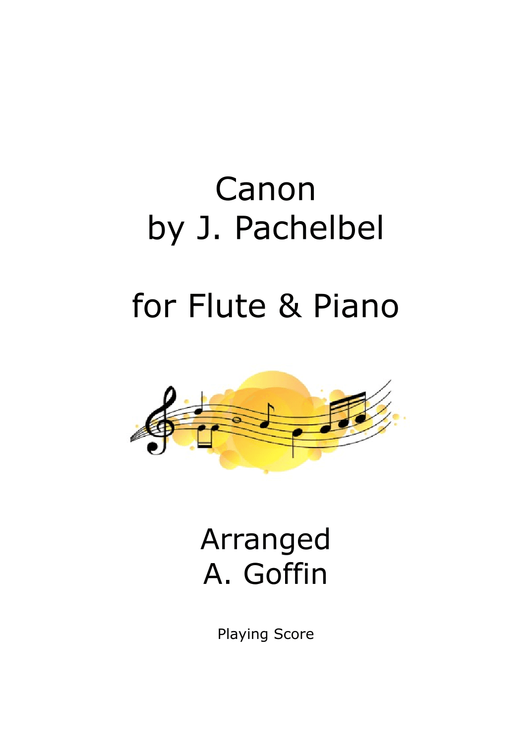 Pachelbel Canon, for flute and piano (arr. Alison Goffin)
