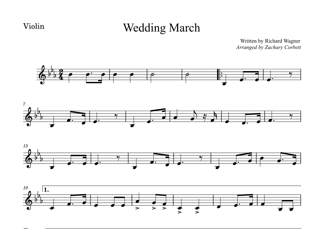 Wedding March (arr. Zachary Corbett)