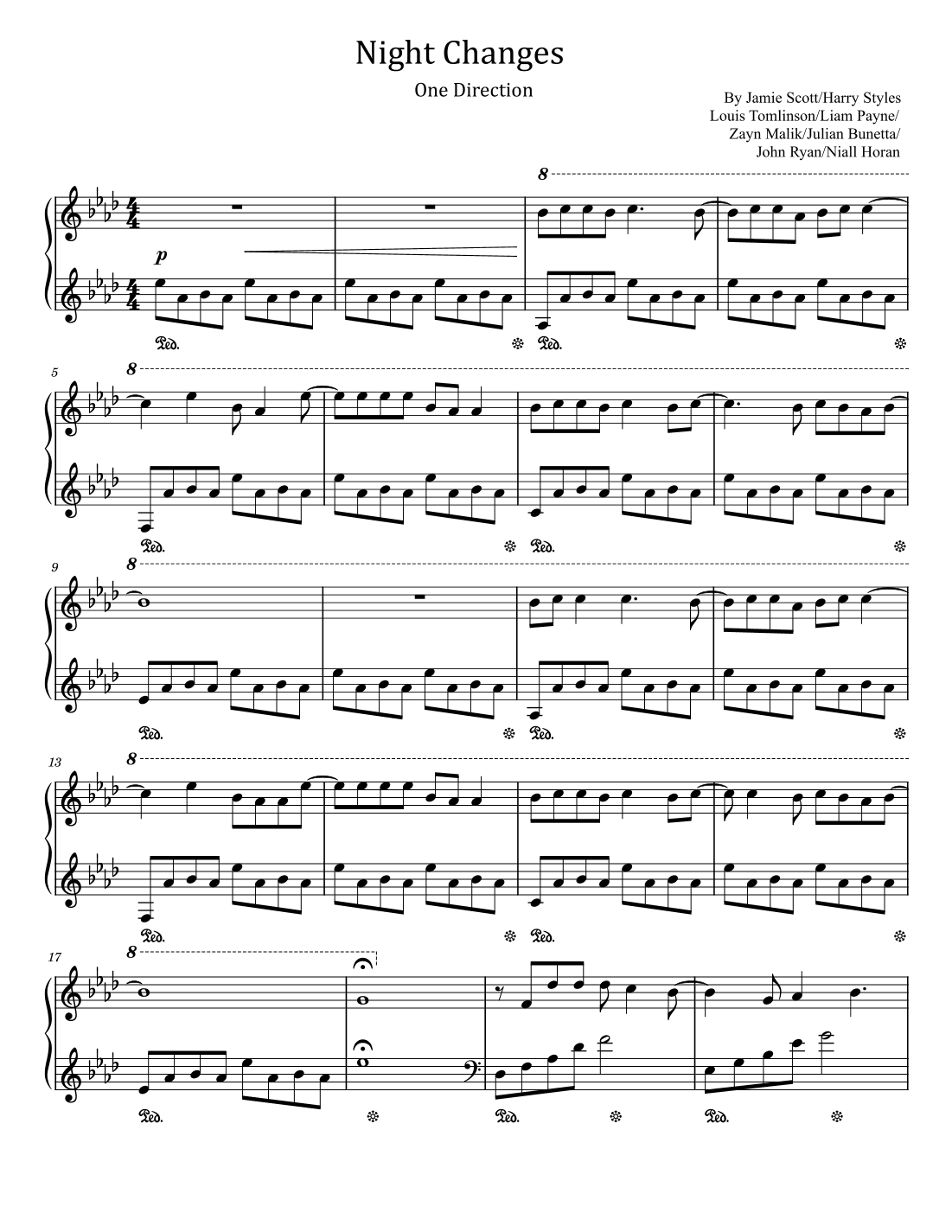 Night Changes (arr. poon)