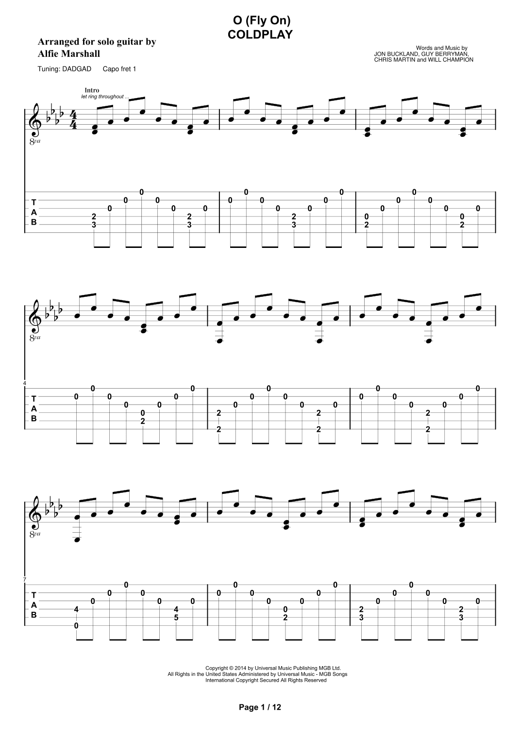 O (fly On) (arr. Alfie Marshall)
