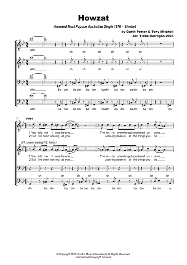 Howzat (arr. Tidda Durrogan)