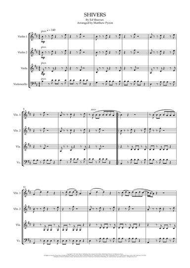 Shivers (arr. Matthew pyeon)