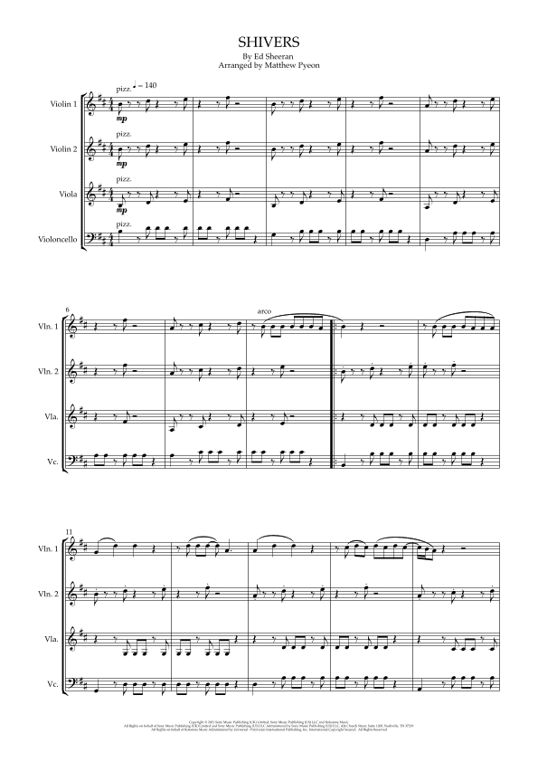 Shivers (arr. Matthew pyeon)