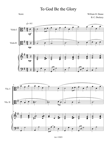 To God Be the Glory (Viola Duet with Piano Accompaniment) (arr. B. C. Dockery)