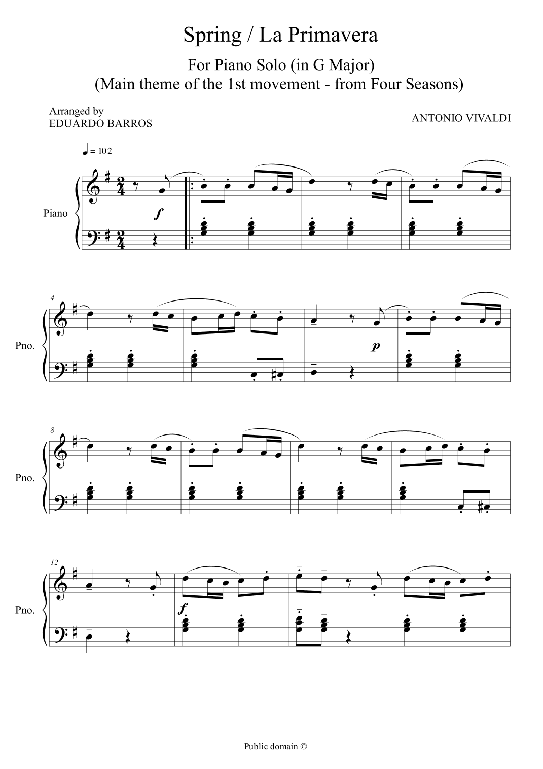 Spring / La Primavera (arr. Eduardo Barros)