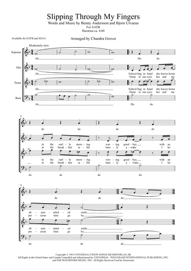 Slipping Through My Fingers (arr. Chandra Grover)