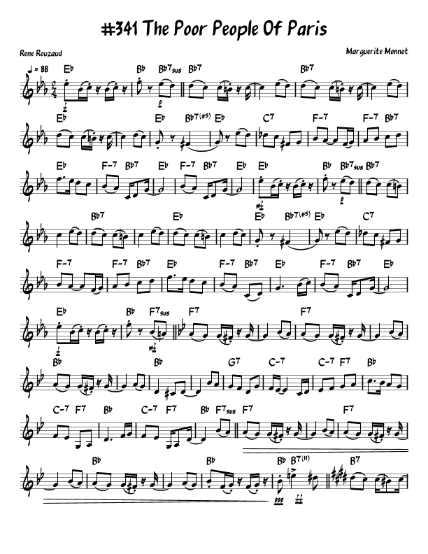 The Poor People Of Paris (arr. John Fries)