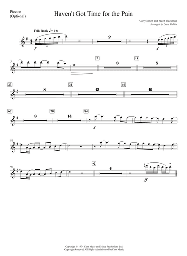Haven't Got Time For The Pain (arr. Lucas Waldin)