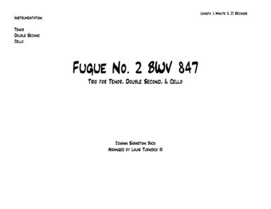 Fugue No 2 BWV 847 - Trio for Tenor, Double Second, & Cello Pans (arr. Louis Turndick III)