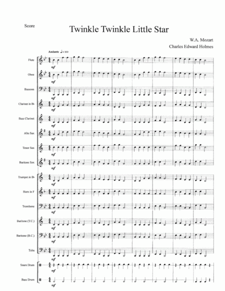 Twinkle Twinkle Little Star--Concert Band Set (arr. Charles Edward Holmes)