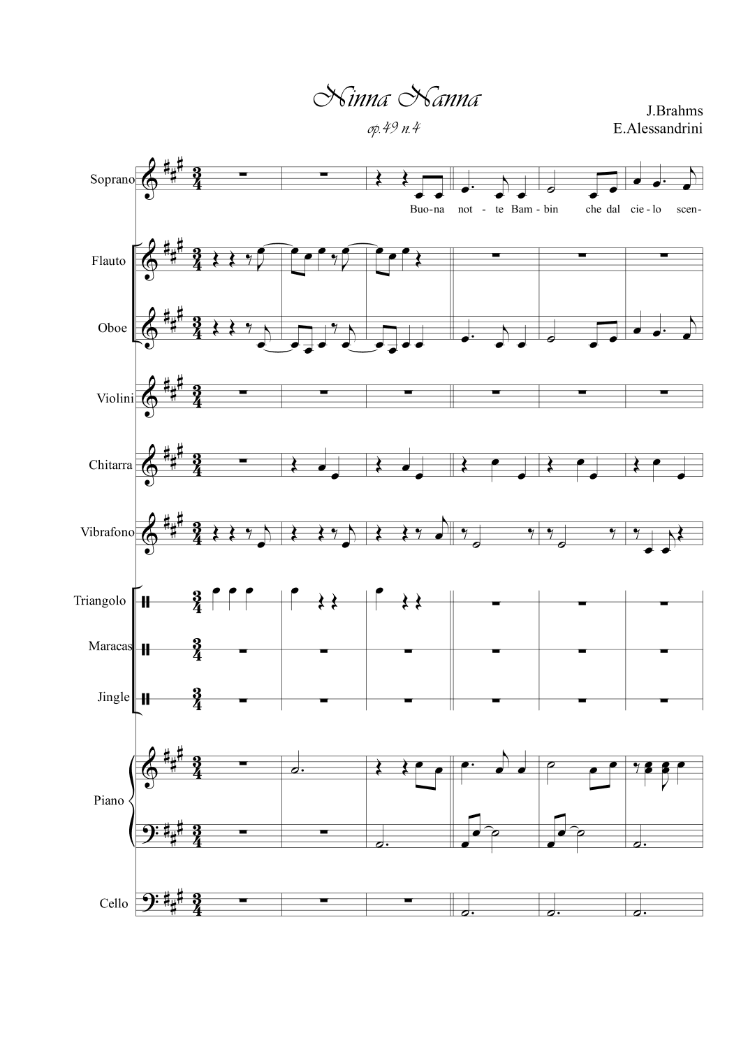 Lullaby op.49 n.4 (arr. Ester Alessandrini)