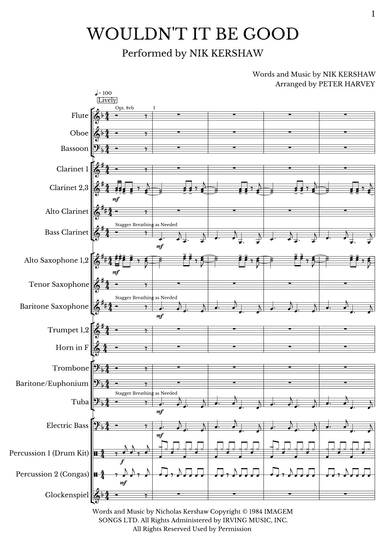 Wouldn't It Be Good (arr. Peter Harvey)