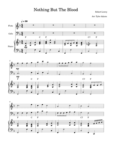 Nothing But The Blood (Flute and Cello Duet with Piano) (arr. Tyler Adams)