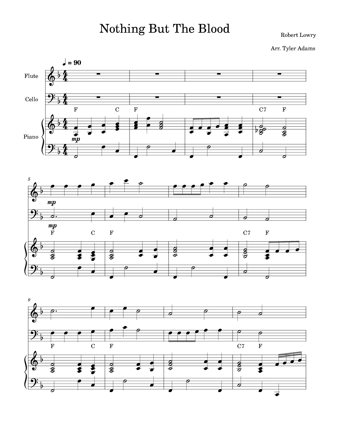 Nothing But The Blood (Flute and Cello Duet with Piano) (arr. Tyler Adams)
