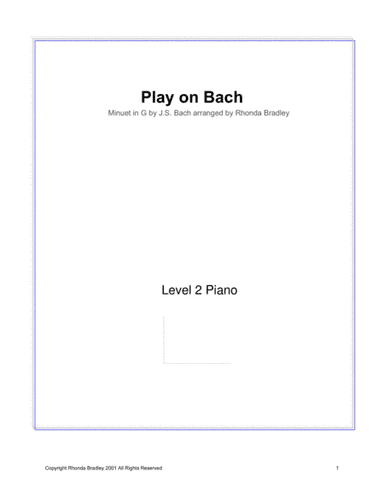 Play on Bach arrangement of Bach Minuet Easy Piano (arr. Rhonda Bradley)