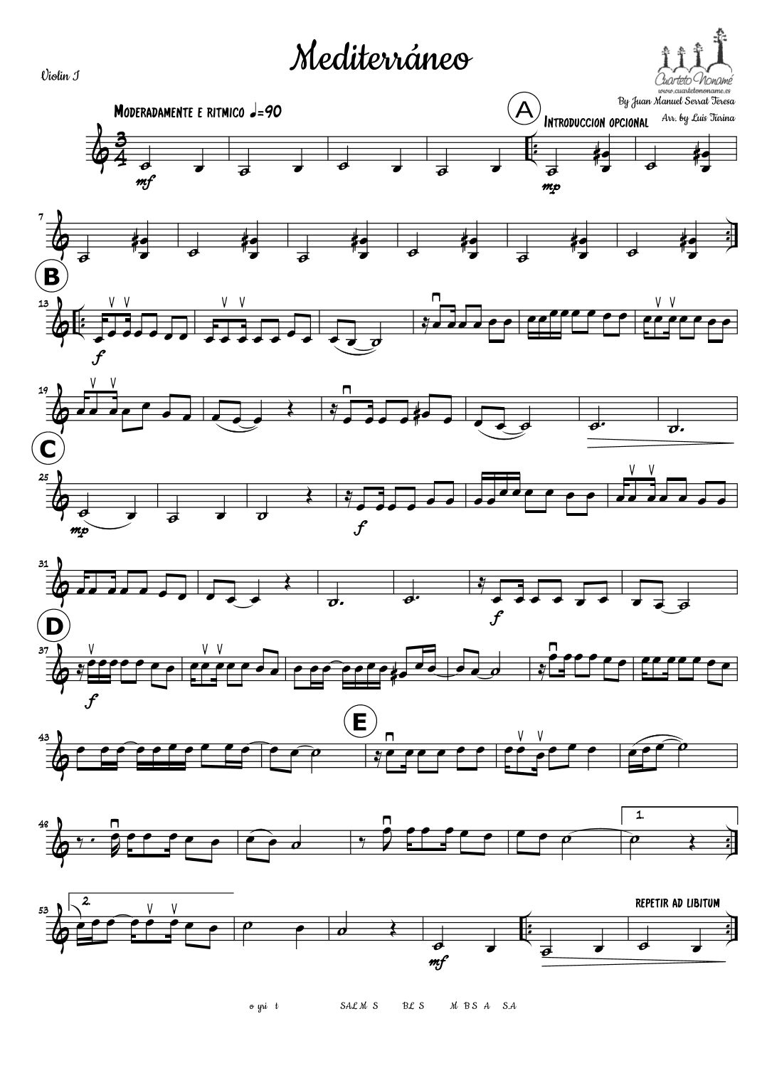 Mediterraneo (arr. Nonamé Música)